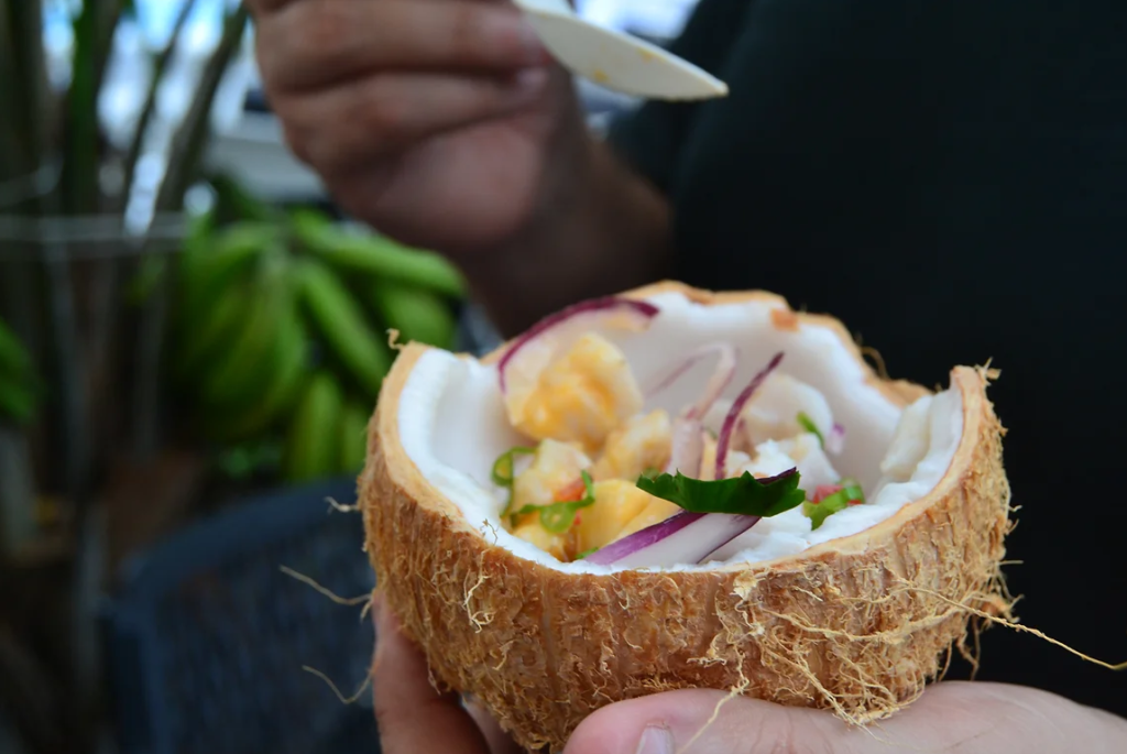 Ceviche en coco, Jacó, Puntarenas Costa Rica